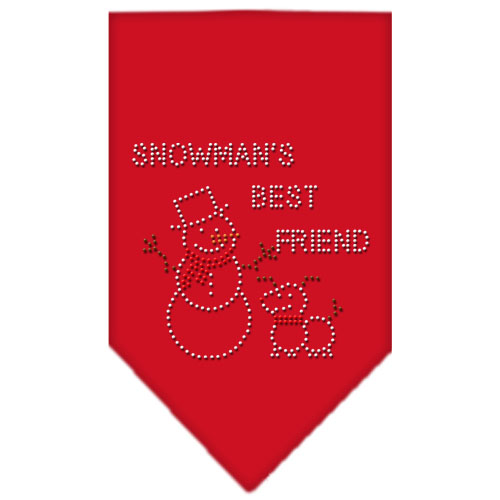 Snowman's Best Friend Rhinestone Bandana Red Small
